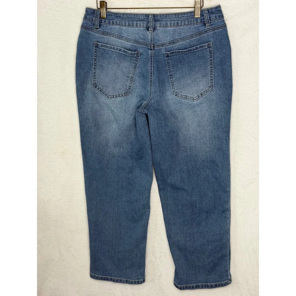 d.jeans New York Women 10 Blue Straight Leg Carpenter Style Denim Jeans